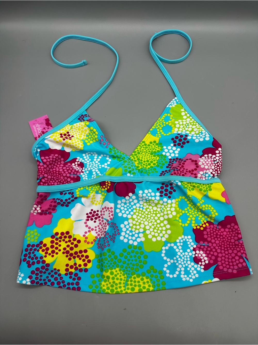Xhilaration Girls Kids floral tankini swimsuit top
